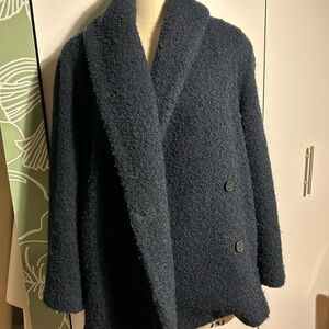 Club Monaco Shawl Collar Wool Navy Coat